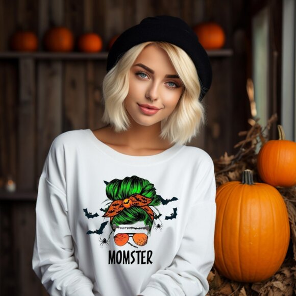 CraftyCustomsByJCM Tops - MOMSTER Gildan 18000 SweatShirt Sizes Range S-XL